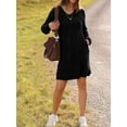 thumbnail image 2 of SIEANE Womens Long Sleeve Sweater Dresses V Neck Casual Fall Dresses With Pockets S-XXL, 2 of 5