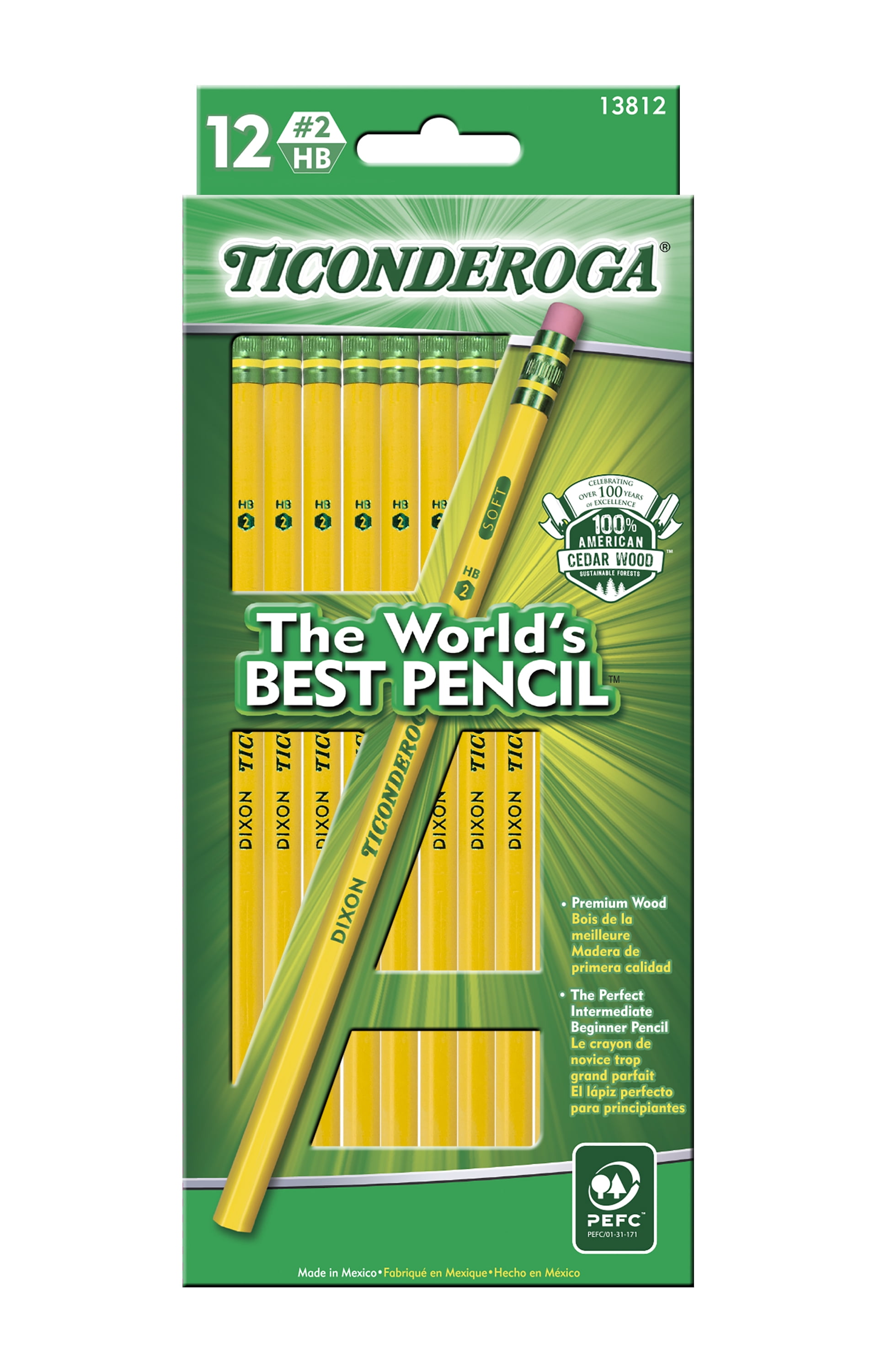 Dixon Ticonderoga 2 HB Soft Pencils, 12Count