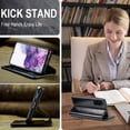 thumbnail image 5 of Leather Case for Samsung Galaxy S20FE Card Slot Folio Flip Wallet Case for Samsung Galaxy S20FE Premium PU Magnetic Kickstand Cover Soft TPU Inner Case Black, 5 of 7
