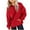 Red, variant on Girls Casual Long Sleeve Hoodies Cute Oversized Sweatshirt Hooded Thin Fleece Pullover Tops with Pocket