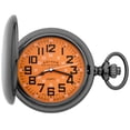 thumbnail image 2 of Gotham Men's Gunmetal Railroad Polished Finish Hunter Quartz Pocket Watch, GWC15044BR, 2 of 4