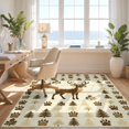 thumbnail image 3 of Design&I 8'x10' Washable Area Rug Extra Large Skid-Resistant Low Profile Deer Hunting Woodland Scene With Bear Paw Print And Antler Accents for Living Room, Family, 3 of 7