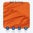 thumbnail image 5 of 600 Thread Count Egyptian Cotton Flat Sheet – 1 Piece, Stripe Orange King Size (102" x 108"), 5 of 5