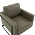 thumbnail image 6 of LeisureMod LAB31GR-L 34.25 x 31.5 x 34 in. Lincoln Leather Accent Armchair with Black Steel Frame, Grey, 6 of 6