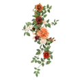 thumbnail image 2 of perfeclan Artificial Flower Swag Centerpiece Garland, Handmade Rustic Silk Flower, Wedding Arch Flower for Ceremony Backdrop Home Table Orange, 2 of 9