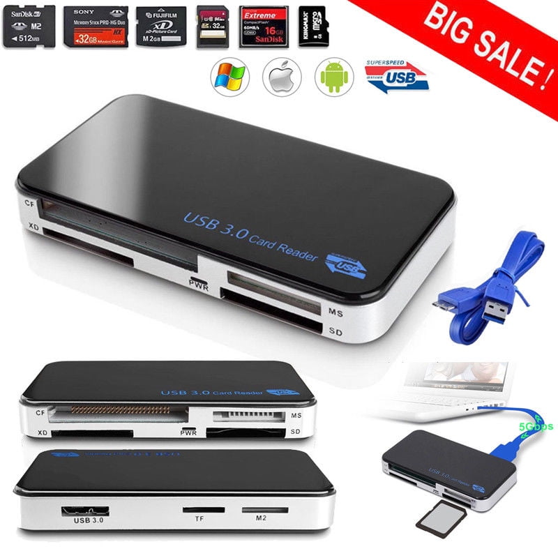 USB 3.0 All in 1 Compact Flash Multi Card Reader CF Adapter Micro SD MS