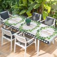 thumbnail image 2 of Spring Eucalyptus Leaves Table Cloths for 8 Foot Rectangle Tables, Farmhouse Botanical Gray Wood Patio Waterproof Elastic Fitted Tablecloths, Washable Rectangular Table Cover for Camping, 2 of 8