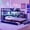 Black+Blue + MDF + Twin, variant on Integrated Desk and LED Light, 3 Storage Drawers Wooden Daybeds