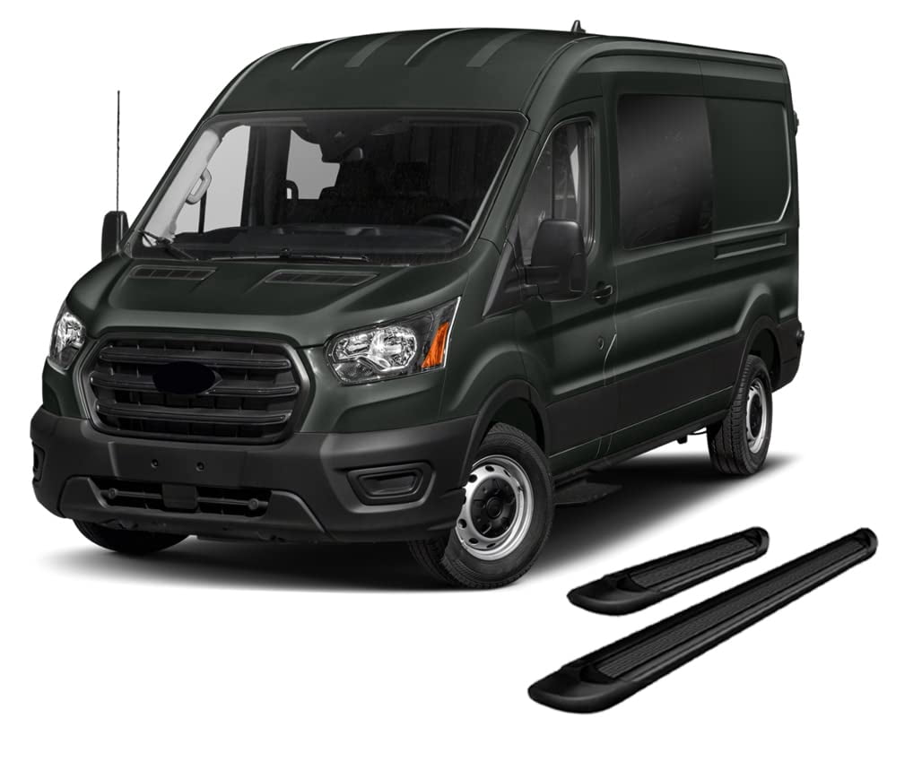 Black Horse Off Road Black Horse Black Aluminum Transporter Running Boards Compatible with 2015-2022 Ford Transit-150
