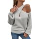 thumbnail image 5 of Jersey cruzado de punto básico con cuello halter y hombros descubiertos jerséis para mujer Tops atuendo diario FLhrweasw Nuevo, 5 of 8