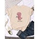 thumbnail image 5 of Camiseta con estampado de té y Rex rosa para mujer, de gran tamaño con cuello redondo ropa holgada, Harajuku, Kawaii, Animal que combina con todo, 5 of 5