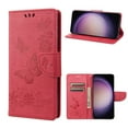 thumbnail image 1 of SaniMore for Samsung Galaxy S21 FE Case with Wrist Strap, Butterfly Embossed Magnetic Card Slot & Cash Bag Shockproof PU Leather Flip Folding Wallet Kickstand for Samsung S21 FE, Rose, 1 of 7