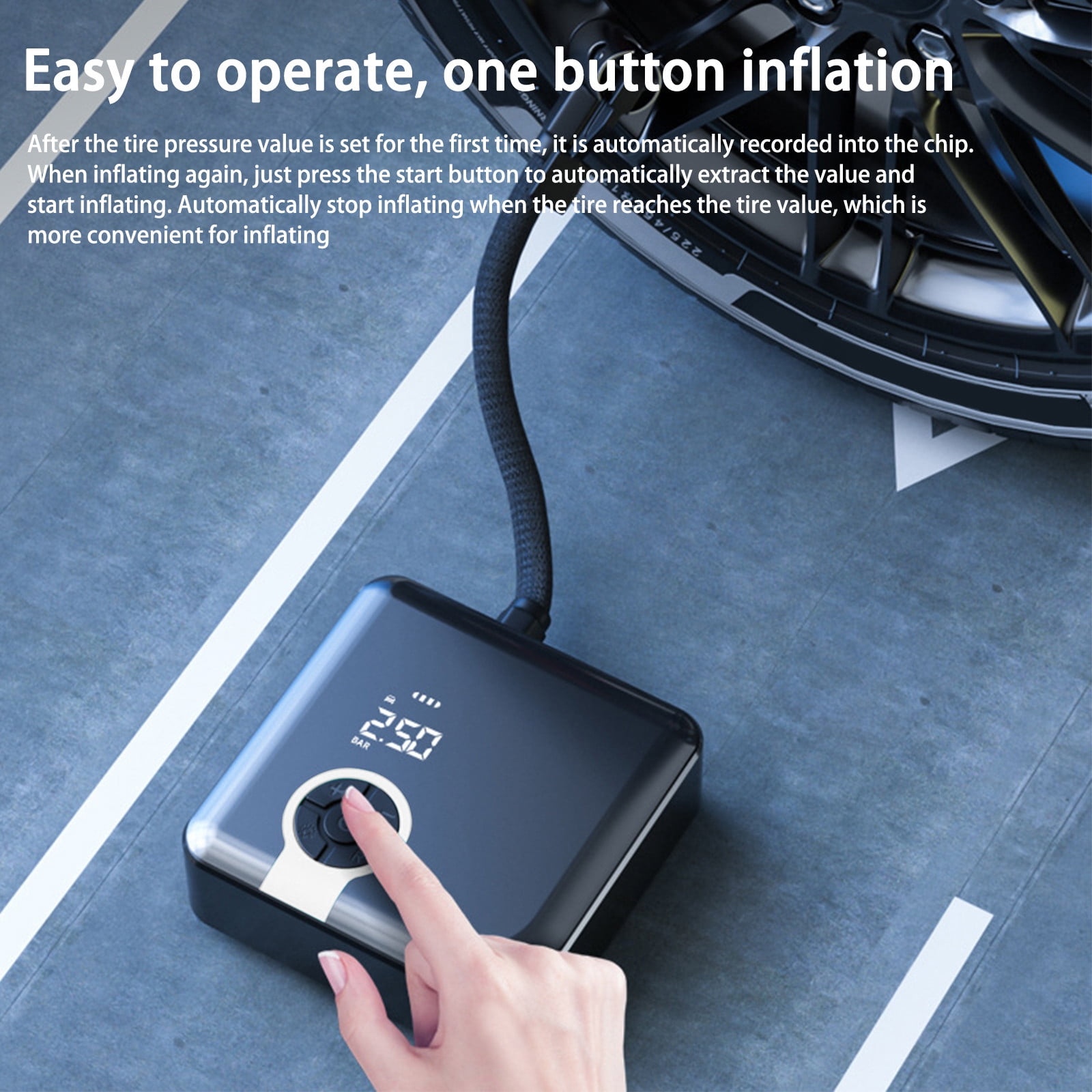 Portable Car Tire Inflator Mini Compressor 12V with Analog Gauge, Tire Pump for Cars, Bikes, Basketball, Pool Toys, Includes Adapters