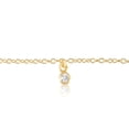 thumbnail image 3 of 18K Yellow Gold Plated Sterling Silver White Cubic Zirconia Dangle Station Anklet, 3 of 5