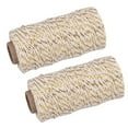 thumbnail image 1 of Cordel Embalaje Unique Bargains 100M/109 Yardas Dorado Tono y Beige Paquete de 2, 1 of 7