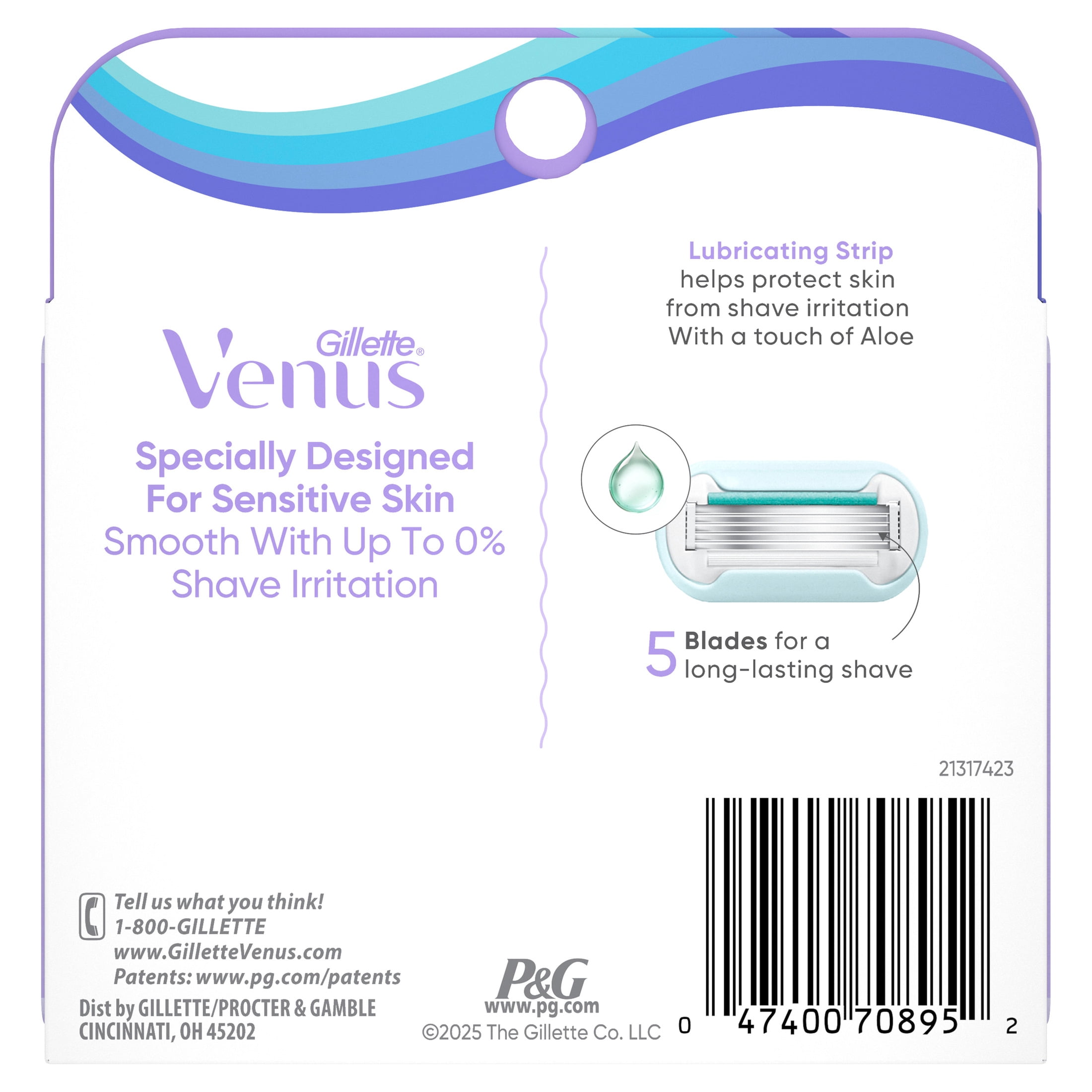 Venus Summer Surf Extra Smooth Sensitive Blade Refills, 4 Count