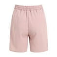 thumbnail image 5 of vigerkar Womens Bermuda Shorts Casual Loose Elastic Drawstring Beach Knee Length short Pants with Pockets Pink, XXL, 5 of 8