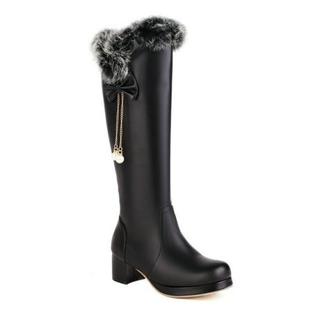

HSMQHJWE Womens Mid Calf Winter Snow Boots Plus Size Boot Socks For Women Wide Calf Thick High Heel Sweet Tall Women S Boots Plush Cotton Boots Warm Snow Boots Neoprene Womens Rain Boots