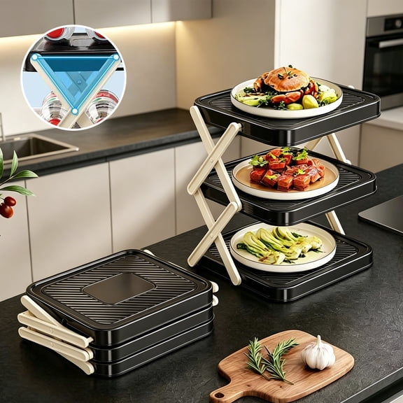 Foldable Dish Drying Rack for Kitchen Counter, Multifunctional Plastic Dish Racks Stove Storage, Space Saving for Rv Camper Accessories Side Dishes