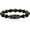 Black, variant on Nine Eyes Dzi Bead Bracelet with Tibetan Mantra Beads, Elastic Buddhist Beaded Bracelet for Men & Women, Green Red Brown Stone Stretch Bracelet for Meditation and Daily Wear