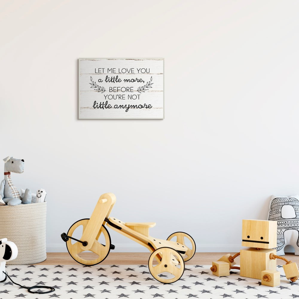 The Kids Room By Stupell Let Me Love You A Little More Rustic Planked Wood Look with Laurel Leaves