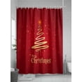 thumbnail image 5 of Merry Christmas Dreamlike Tree Christmas Poinsettia Background Shower Curtain Set ，Waterproof Fabric Shower Curtains Shower Curtains for Bathroom,Bathroom Decor 66"x72", 5 of 6