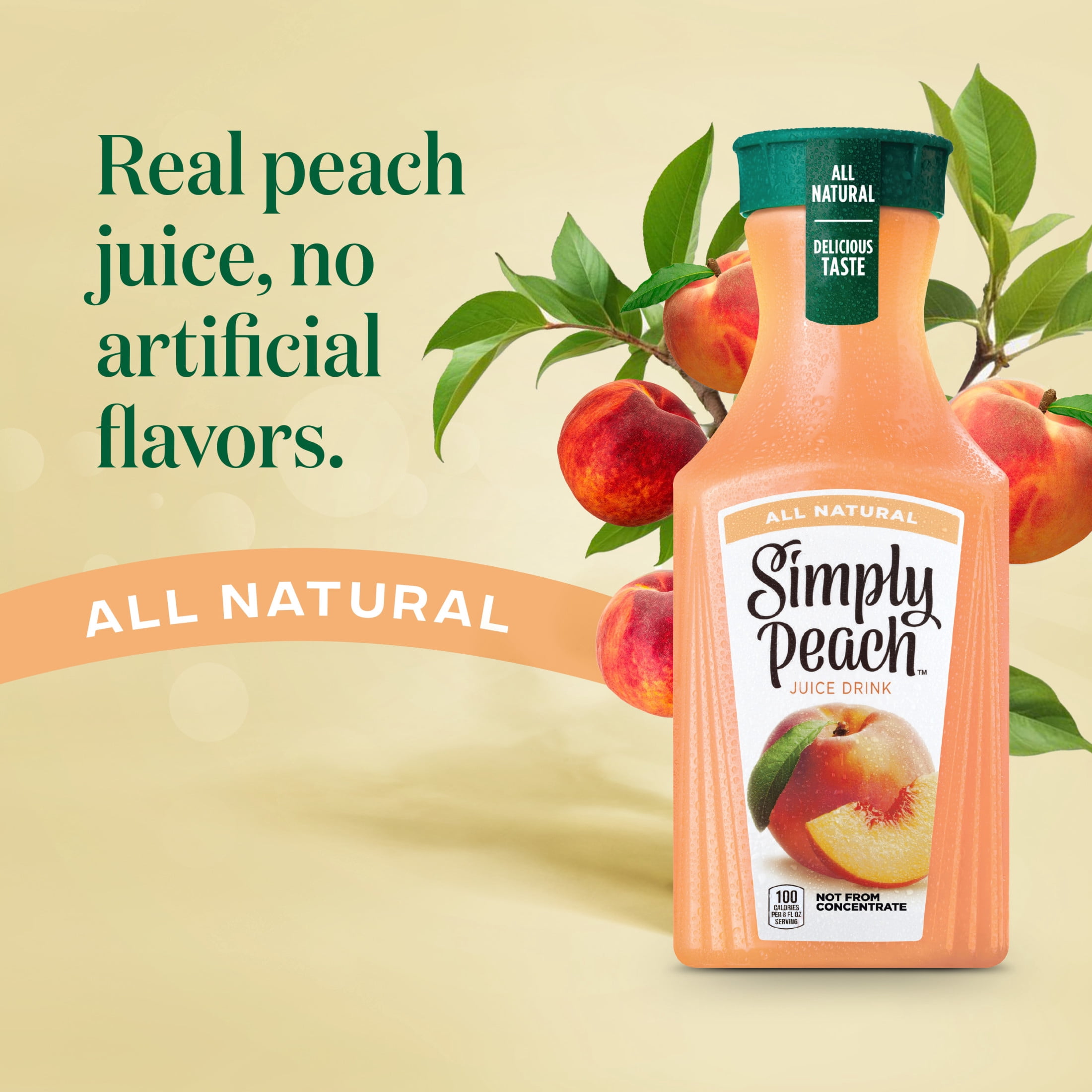 Simply Peach Juice Drink Bottle, 52 fl oz