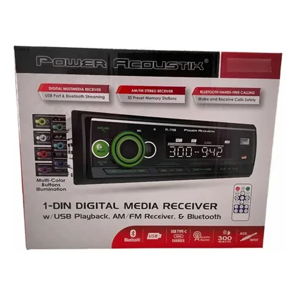 Autoestéreo Power Acoustik PL770B Bluetooth USB RCA Control