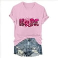 thumbnail image 4 of Njagoc3 Womens Pink Ribbon Crewneck Tee Soft Cotton Breast Cancer Awareness Shirt with Hope Bloom Design, 4 of 6