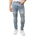 thumbnail image 4 of RAW X Mens Skinny Fit Moto Jeans, Light Blue, 36X32, 4 of 7