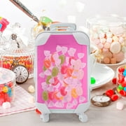 Plastic Mini Luggage Cosmetic Storage Box | Walkable Simulation Trolley Case | Transparent Makeup Organizer | Secure Lock | Portable Travel Container | 4.9 x 2.8 x 1.4 in | 1 Pack