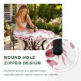 thumbnail image 4 of Round Outdoor Tablecloth with Umbrella Hole and Zipper, Red Eucalyptus Leaves Tablecloth with Elastic Waterproof, Spring Summer Botanical Patio Table Covers for 36" - 44" Picnic Pool Tables, 4 of 9