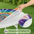 thumbnail image 5 of Rainbow Tie Dye Mandala Pattern Round Fitted Tablecloth with Elastic Edge,Dining Table Cover Waterproof,Outdoor Round Tablecloth for Camping,Dining,Indoor and Outdoor, 5 of 7