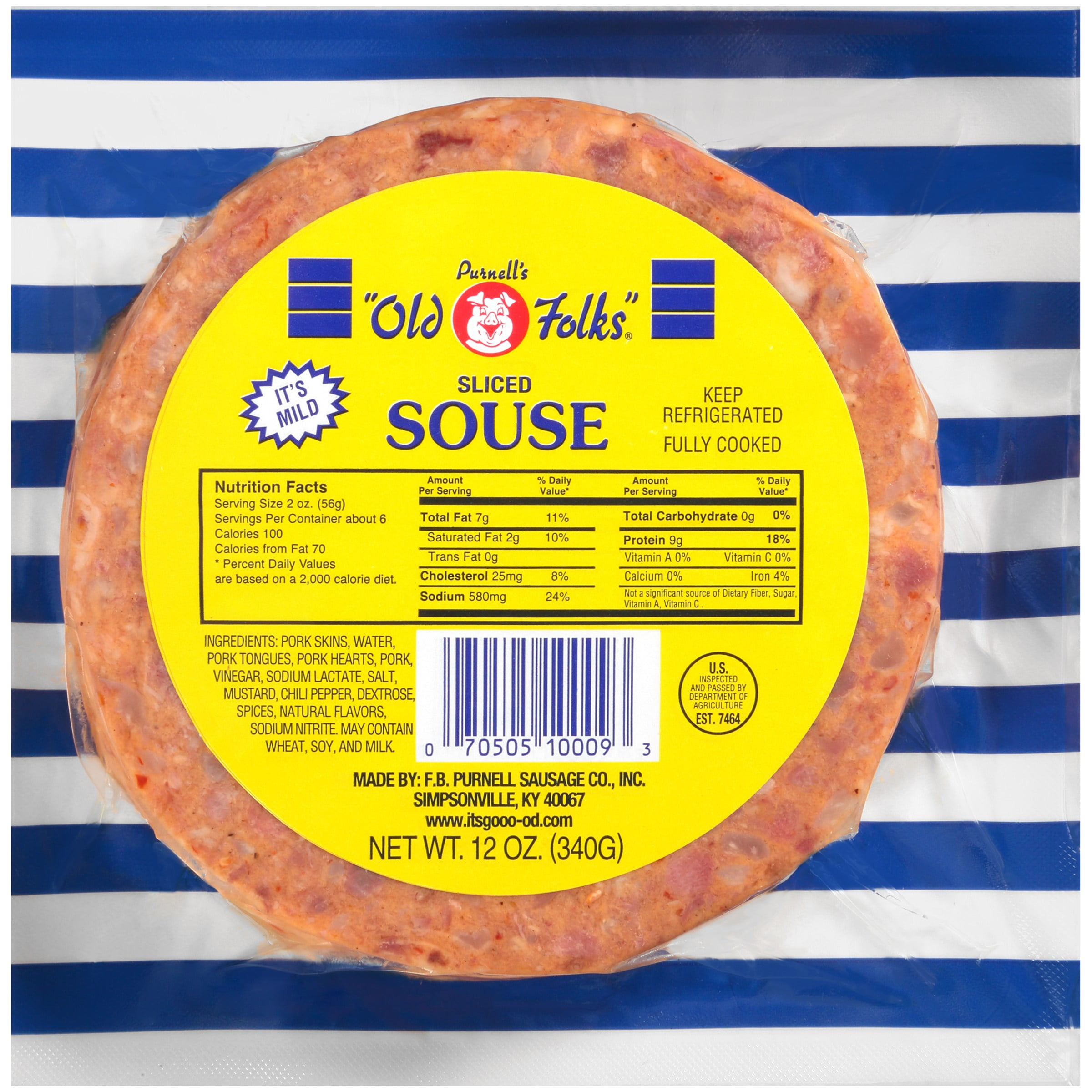 Purnell's Old Folks Sliced Souse, 12 oz