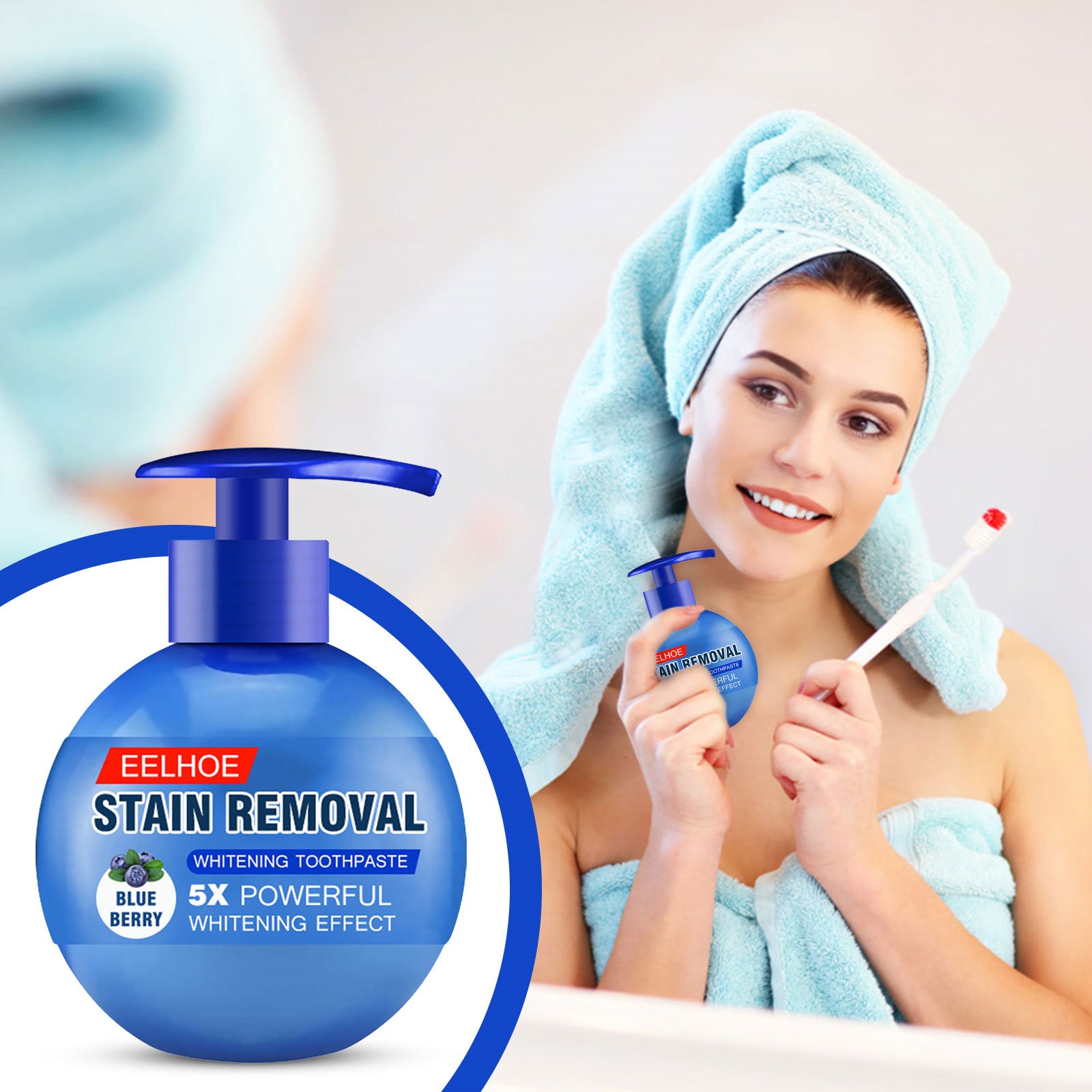 OUHUON Toothpaste Stain Removal Whitening Toothpaste Fight Bleeding