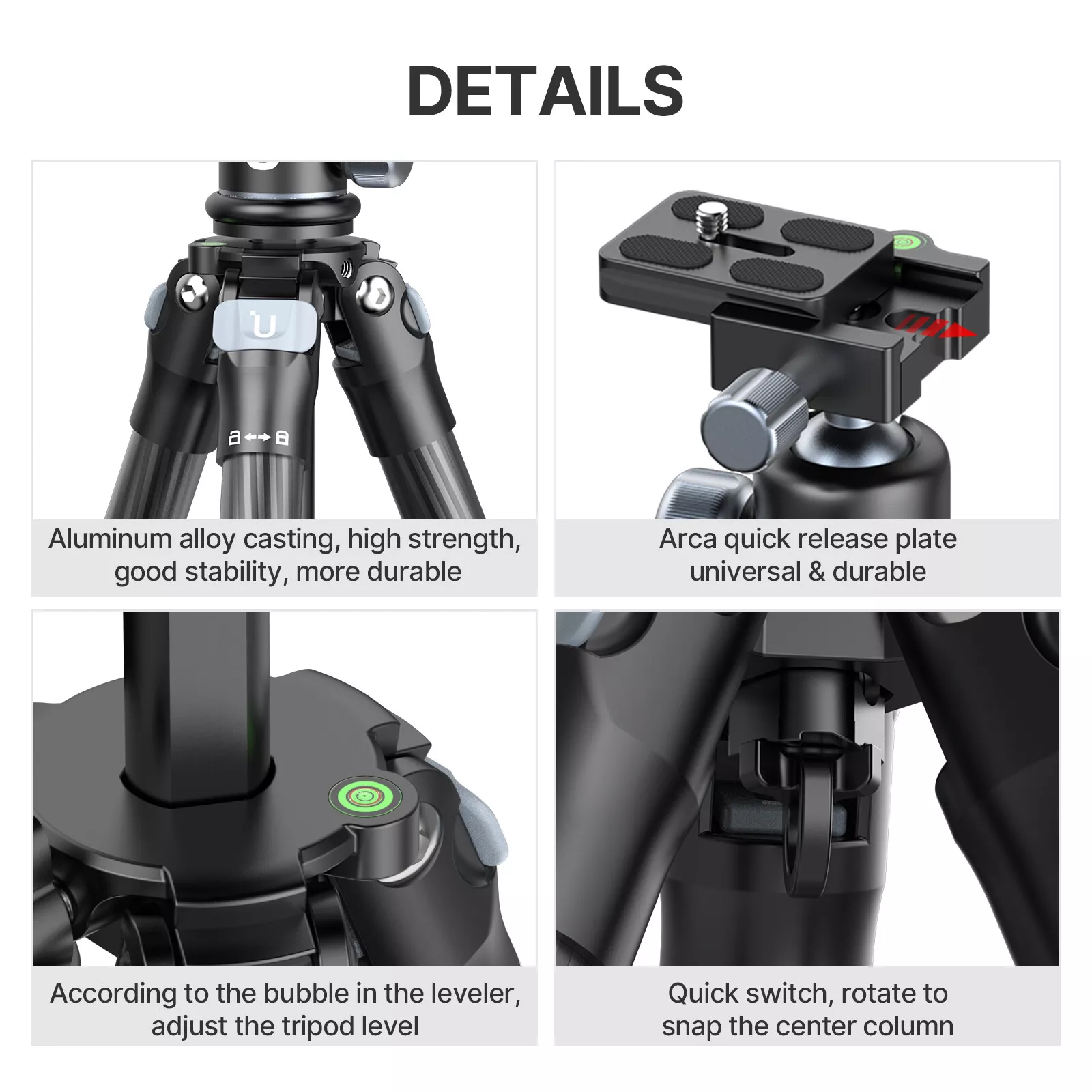 Ulanzi MT-60 Carbon Fiber Travel Tripod for Smartphone DSLR Camera - Lightweight, Versatile, and Durable