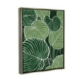 thumbnail image 3 of Layered Green Leaf Nature Botanical & Floral Graphic Art Luster Gray Framed Art Print Wall Art, 3 of 6