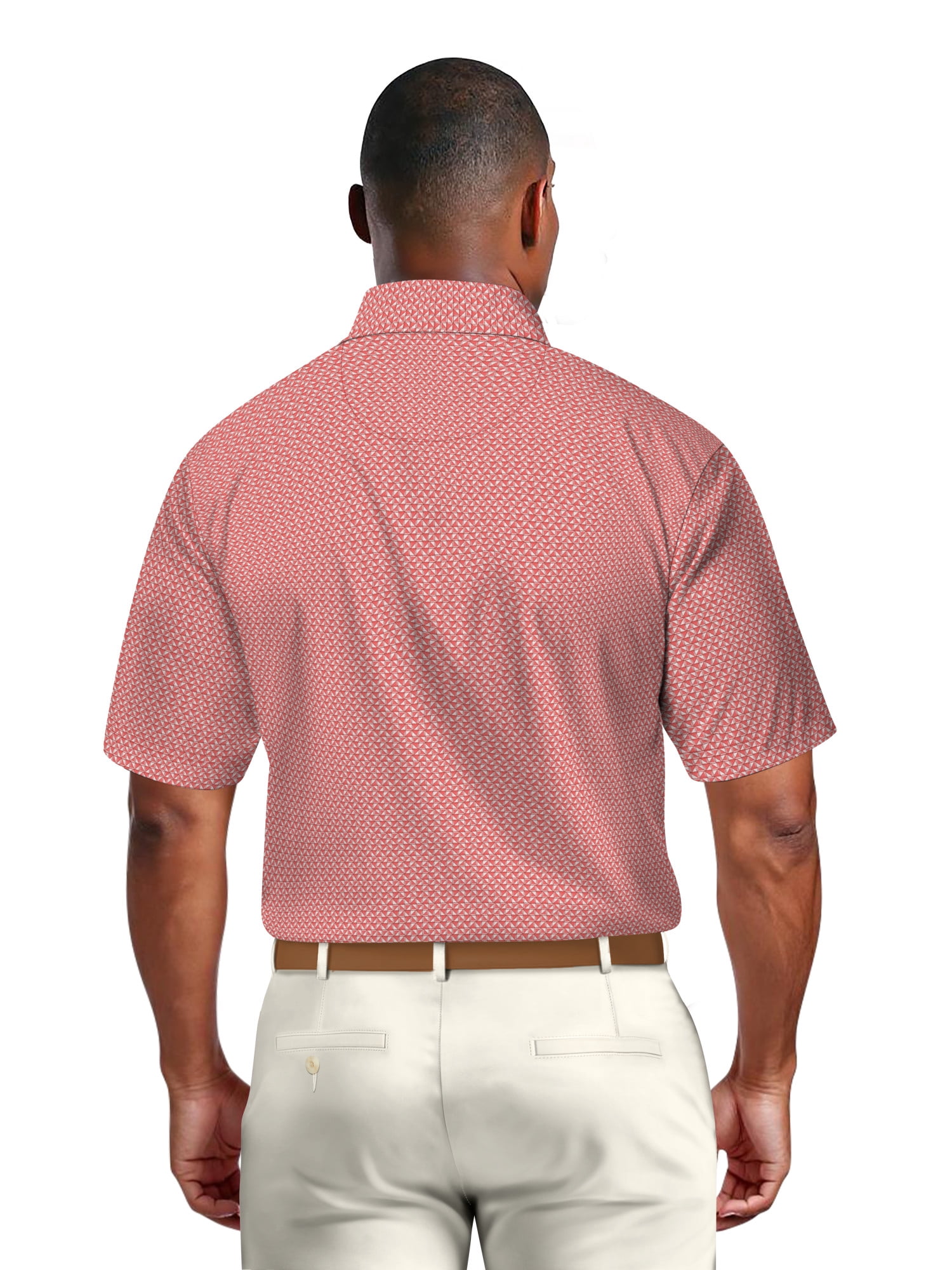 Ben Hogan Men's & Big Men's Performance Mini Geometric Print Short Sleeve Golf Polo Shirt, Sizes S-5XL