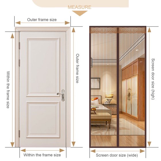 Cuh Mosquito Screen Door Magnetic Mesh Fastening Flying Insect