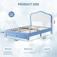 thumbnail image 7 of Twin Bed Frame with Storage & LED Light, Velvet Led Bed Frame with Headboard, No Box Spring Needed, Wooden Slats, Noise Free, Blue, 7 of 7