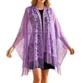 thumbnail image 2 of Lace Floral Shawls and Wraps for Women Evening Formal Dresses Wedding Bridal Shawl Scarf Purple One Size, 2 of 4