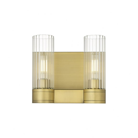 429-2W-BB-G429-8CL Innovations Lighting Empire - 2 Light Wall Sconce In Modern Style-9.5 Inches Tall and 10.5 Inches Wide-Brushed Brass Finish-Clear
