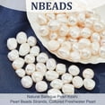 thumbnail image 5 of 1Box Natural Baroque Pearl Keshi Pearl Beads Strands Cultured Freshwater Pearl Nuggets Seashell Color 7~8mm Hole: 0.8mm 46~48pcs/strand 13.77 inch~14.17 inch 2strands/box, 5 of 7
