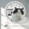 thumbnail image 3 of Funny Cat Pet Lover Fun Round Metal Tin Sign All Visitors Must Be Approved Circle Poster A House is Not A Home Funny Animal Wall Art Cat Signs 12x12 Inches, 3 of 6
