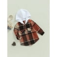 thumbnail image 3 of Aunavey Toddler Baby Boy Girls Hoodie Plaid Flannel Hooded Long Sleeve T-Shirt Tops Kid Clothes 1-6T, 3 of 8