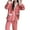 Pink, variant on comerut 2Pcs/Set Women Warm Loungewear Set Autumn Winter Thickened Plush Thermal Pajamas Set V-neck Long Sleeve Tops Wide Leg Long Pants Coral Fleece Homewear Set