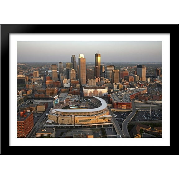 Target Field 40x28 Large Black Wood Framed Print Art - Home of the Minnesota Twins