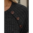 thumbnail image 5 of Womens Tops Knitted Short Sleeve T-Shirt Crew Neck Ribbed Tee Dressy Work Tunic Tops (Black L), 5 of 7