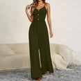 thumbnail image 2 of gakvbuo Summer Jumpsuits Overalls Romper Playsuit Suspender Trousers for Women's Fashion Solid Color Sling Shoulder Straps Are Adjustable Button Wide-Leg Pants Jumpsuit, 2 of 6