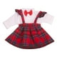 thumbnail image 1 of de muñeca de 18 pulgada camisa, vestido, traje de muñeca, uniforme conjunto de ropa, accesorios para muñecas Luz roja CUTICAT Falda a cuadros de muñeca estadounidense de 18 pulgadas, 1 of 5